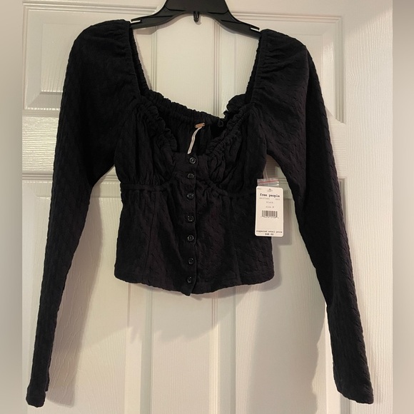 Free people long sleeve crop top women’s size M - Picture 2 of 5
